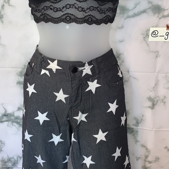 STARS ⭐️ Print Grey Premium Denim size 30 Forever 21 - Picture 5 of 15